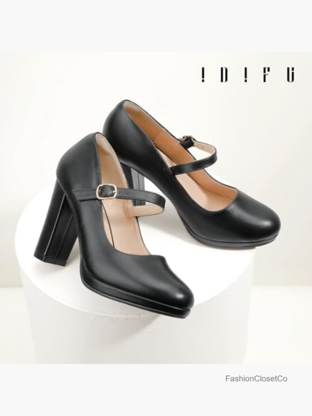 Mary Jane Platform Chunky Block Heels Pumps Comfortable Dress Shoes Wedding Work - Picture 6 of 6